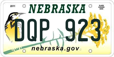NE license plate DQP923