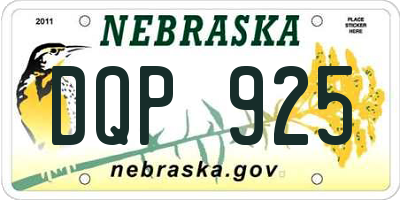NE license plate DQP925