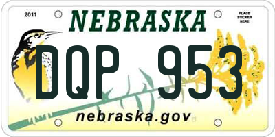 NE license plate DQP953