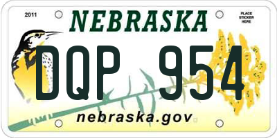 NE license plate DQP954