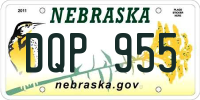 NE license plate DQP955