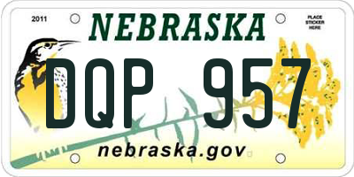 NE license plate DQP957