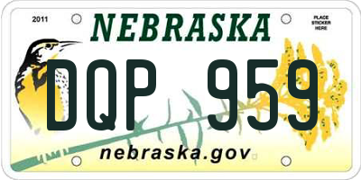 NE license plate DQP959