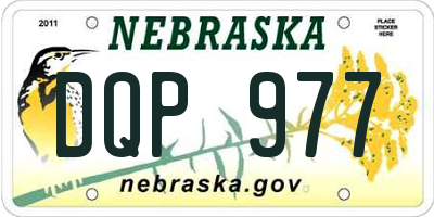 NE license plate DQP977