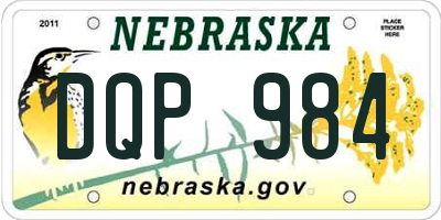 NE license plate DQP984
