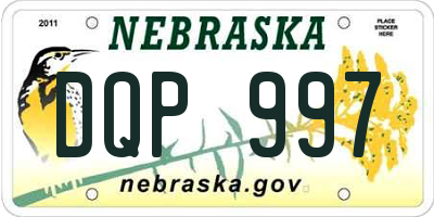 NE license plate DQP997