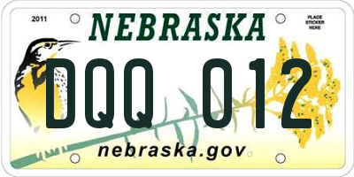 NE license plate DQQ012