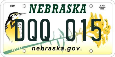 NE license plate DQQ015