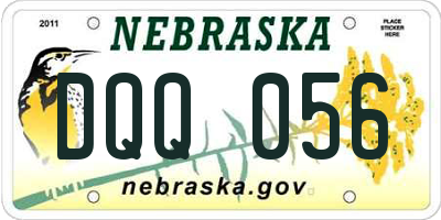 NE license plate DQQ056