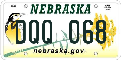 NE license plate DQQ068