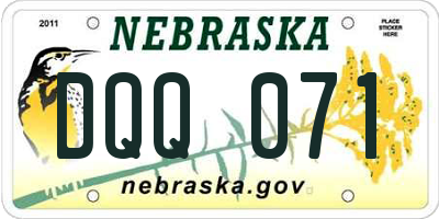NE license plate DQQ071