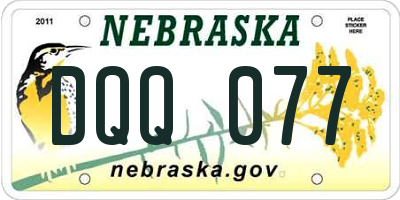NE license plate DQQ077
