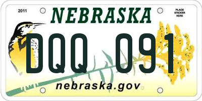 NE license plate DQQ091