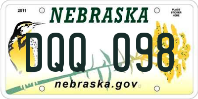 NE license plate DQQ098