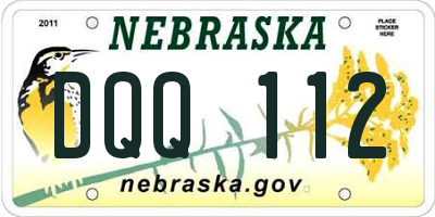 NE license plate DQQ112