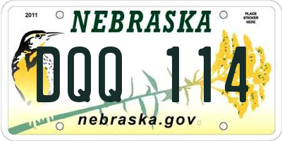 NE license plate DQQ114