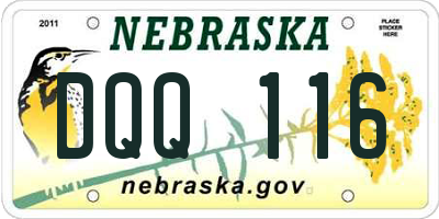 NE license plate DQQ116