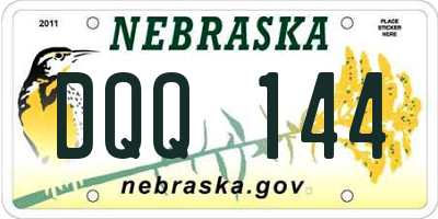NE license plate DQQ144