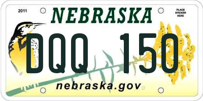 NE license plate DQQ150