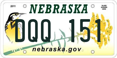 NE license plate DQQ151