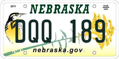 NE license plate DQQ189