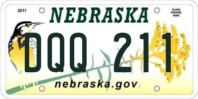 NE license plate DQQ211