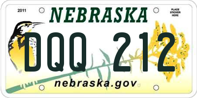 NE license plate DQQ212