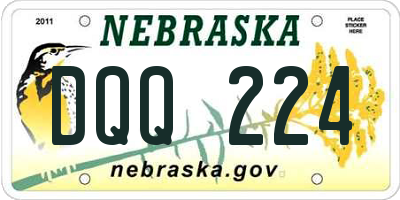 NE license plate DQQ224