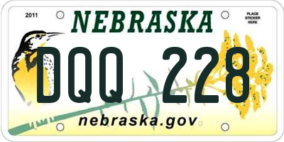 NE license plate DQQ228