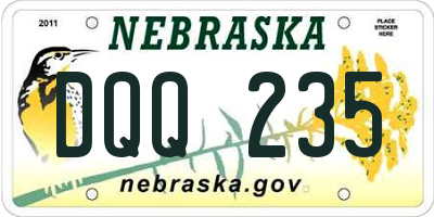 NE license plate DQQ235