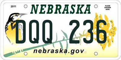 NE license plate DQQ236