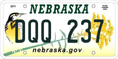 NE license plate DQQ237