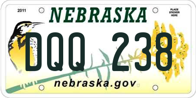 NE license plate DQQ238