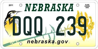 NE license plate DQQ239