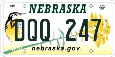 NE license plate DQQ247