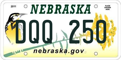 NE license plate DQQ250