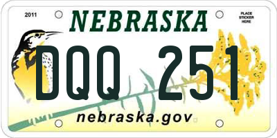 NE license plate DQQ251
