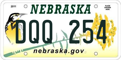 NE license plate DQQ254