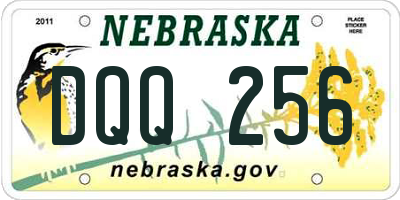 NE license plate DQQ256