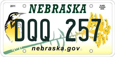 NE license plate DQQ257