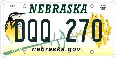 NE license plate DQQ270