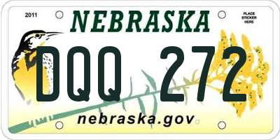 NE license plate DQQ272