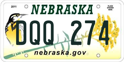 NE license plate DQQ274