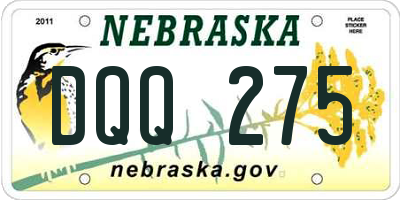 NE license plate DQQ275