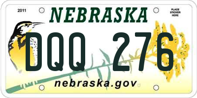 NE license plate DQQ276