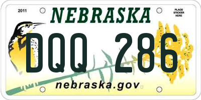 NE license plate DQQ286