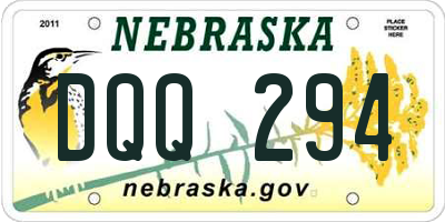 NE license plate DQQ294