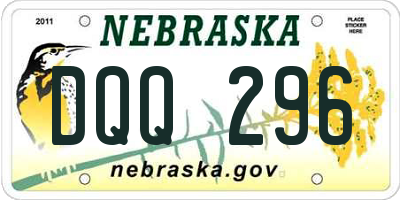 NE license plate DQQ296