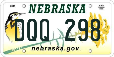 NE license plate DQQ298