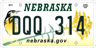 NE license plate DQQ314